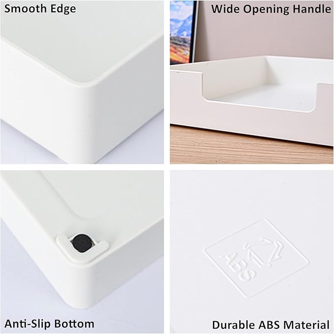 Paper Tray, 2pc Letter Tray, Paper Organizer for Desk, Stackable Front-Load A4 Paper File Folder Magazine Storage Holder, Drawer Organizer, Office Desktop Accessories Workspace Document Organizer