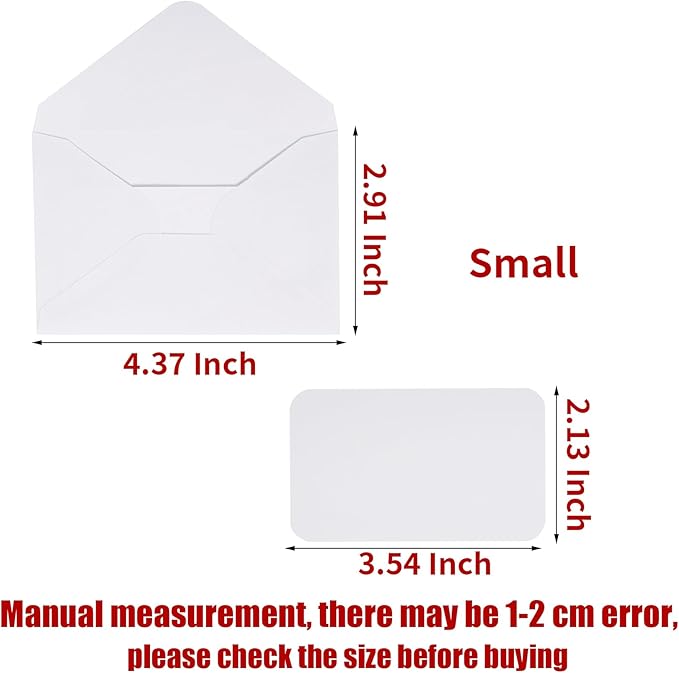 jiebor 100 Sets Small Green Envelopes with Small Blank Gift Business Card Wedding Invitation Pocket Envelopes for Graduations Wedding Shower Holiday 4.37 x 2.91 Inch