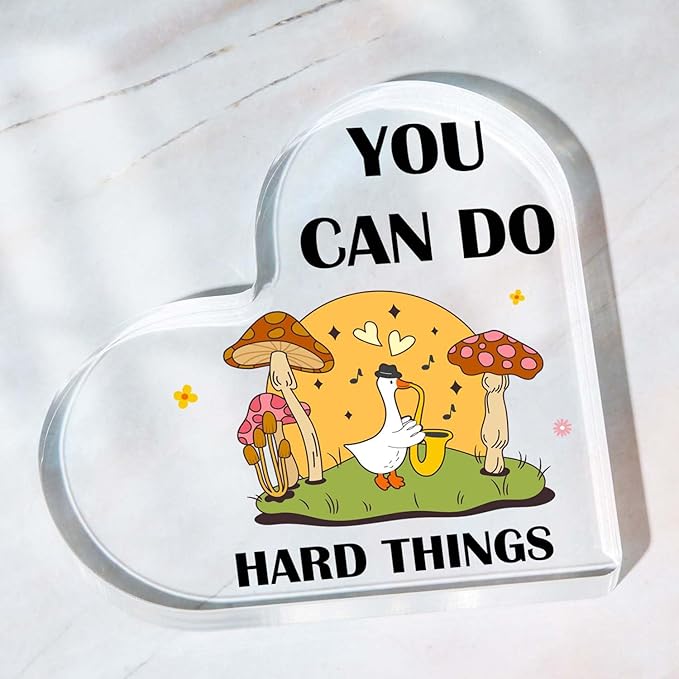 Mental Health Decor, Psychotherapy Affirmations Heart Acrylic Sign, Positive Sayings Sign, Mental Health Anxiety Healthy Coping Skill, Inspirational Gifts for School Home Tabletop Therapy Office Decor