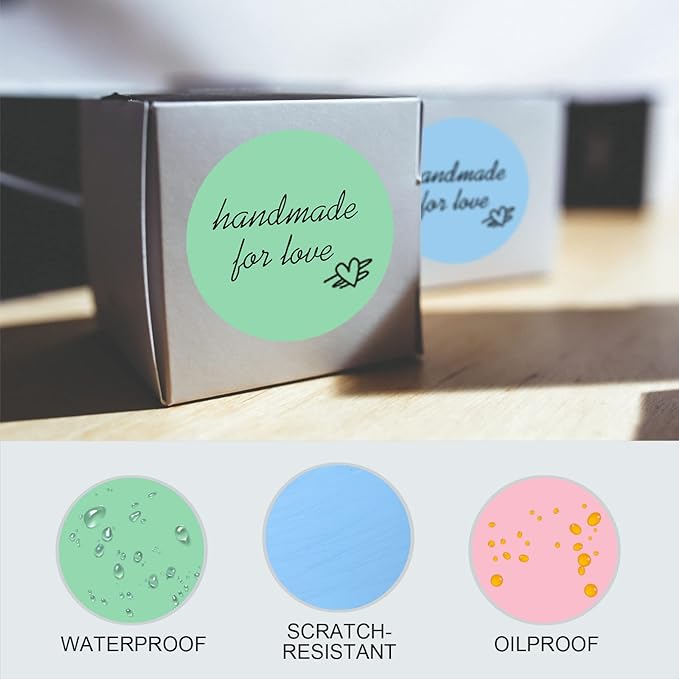 Misofuki 2" 750 Labels Red Circle Direct Thermal Stickers Labels Roll Compatible with Zebra, Rollo, MUNBYN, Self-Adhesive Round Direct Thermal Labels