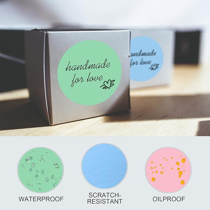 Misofuki 2" 4500 Labels 6-Color Assorted Circle Direct Thermal Stickers Label Rolls Bulk Set Compatible for Zebra Rollo MUNBYN POLONO & Other Thermal Printers,Self-Adhesive Round Direct Thermal Labels