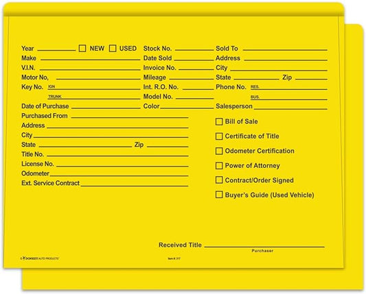 Printed Heavy Duty Deal Jackets - Yellow (100 Shrink Wrapped)