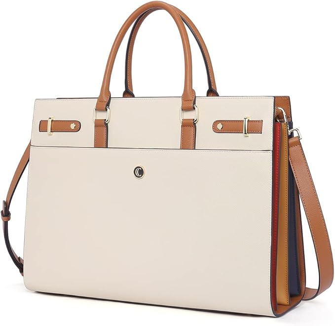 CLUCI Briefcase for Women Leather Laptop 15.6 Inch Business Ladies Work Computer Tote Bags