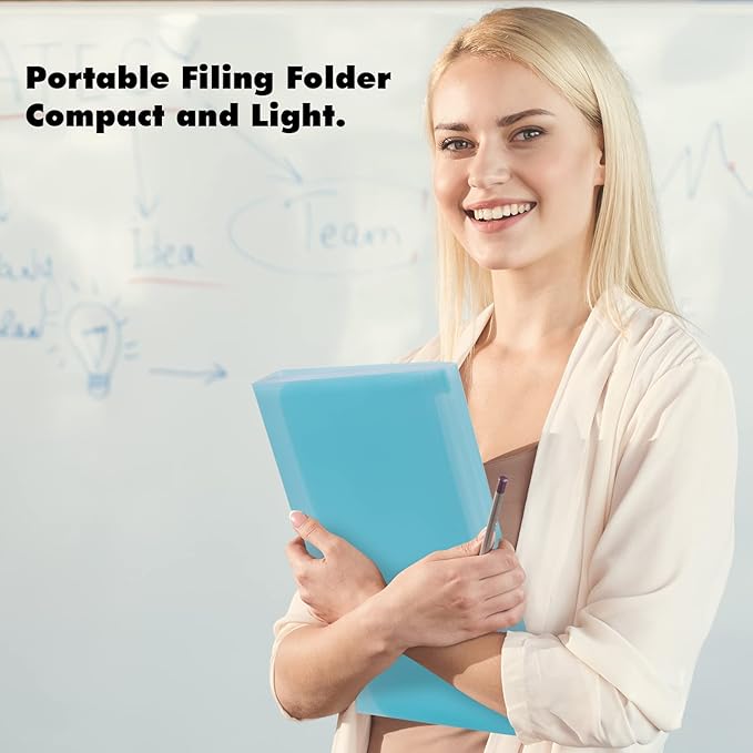 Expanding File Folder A4,13 Pockets File Organiser with Colored Tags, Paperwork A4 Plastic Wallet Document Storage Expander for School,Office and Home, Light Blue