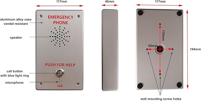 Emergency Dialer Phone/Hotline Phone/Handsfree Speaker Phone, Auto Dial 911, Programmable, Explosion Proof TEP334
