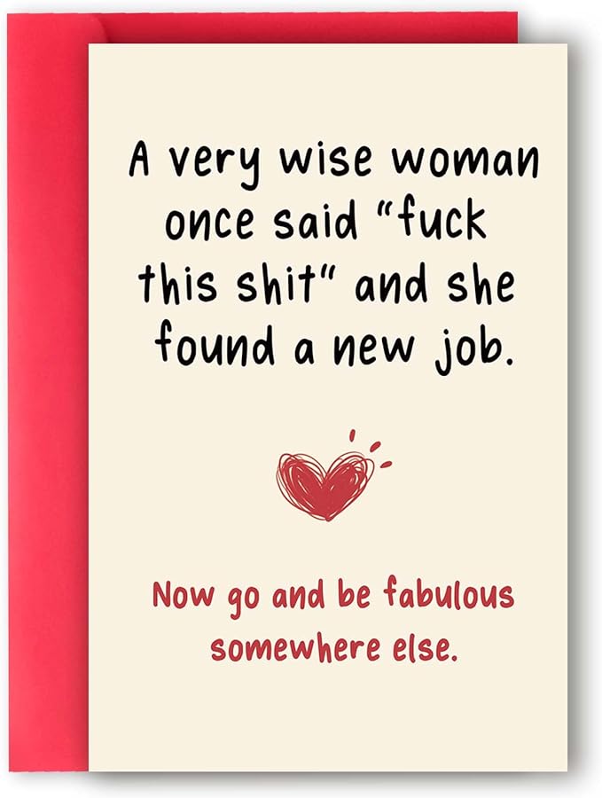 New Job Card, Funny Leaving Cards for Bestie Friend, Happy Farewell Card for Men Women, New Job Congratulate Gifts for Him Her, Coworker Leaving Gift