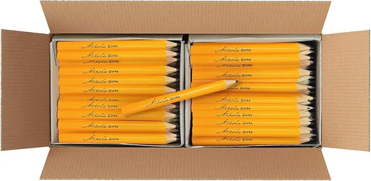 Mini Golf Pencils Without Erasers - 192 Count - Classic Pre-Sharpened #2 HB American Pew Pencils Standard Hex Shaped Bulk Pack
