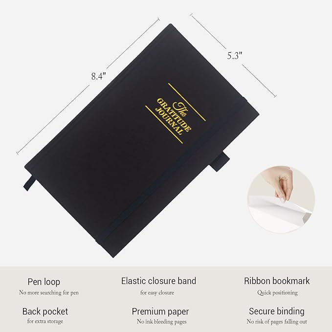 The Gratitude Journal - Inspire Thankfulness, Mindfulness, Positivity, Happiness, Affirmation, Productivity & Self Care - Undated Daily Reflection & Gratitude Journal for Women & Men - Upgraded with