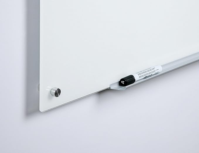 Audio-Visual Direct Magnetic Ultra White Glass Dry-Erase Board Set - 3' x 2' - Includes Magnets, Hardware & Marker Tray