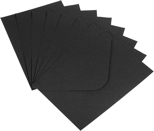 PATIKIL Mini Envelopes, 50 Pack Gift Cards Business Cards Envelope for Invitation Graduation, Black