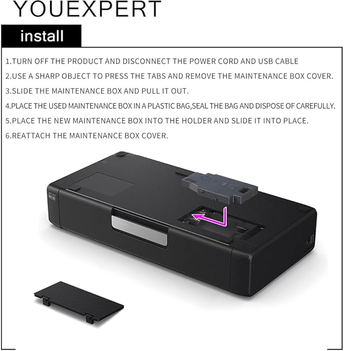 INK+ YOUEXPERT T2950 Maintenance Box T295000 Remanufactured Compatible with Workforce WF-110, EC-C110 Printer, 2 Pack