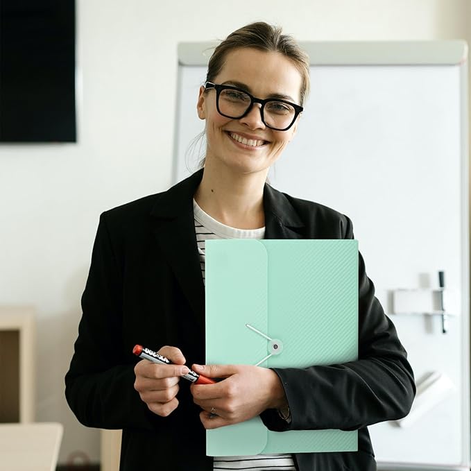 SKYDUE Expanding File Folder with 7 Pockets, Accordion File Organizer, Portable Folders for Documents, School Office Supplies Bungee Closure, Letter/A4 Size Bungee Closure, Green