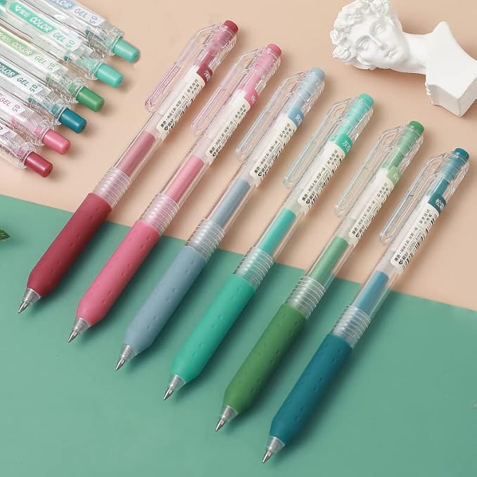 Morandi Journal Planner Pens Colorful 0.5mm Markers Fine Tip Drawing Pens Porous Fineliner Pen for Bullet Journaling Writing Note Taking Coloring Art Office School Supplies (6 Morandi colors)