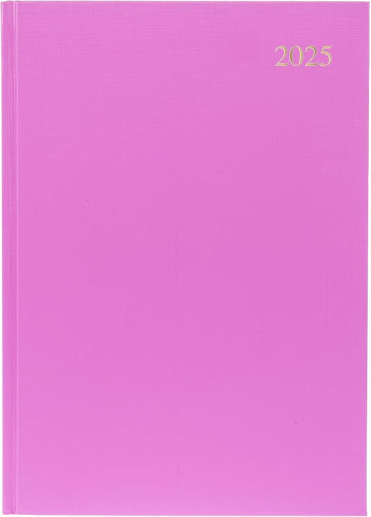 Collins Essential 2025 Business Diary - A4 Week to View Planner with Leathergrain Hardback Cover - Pink - ESSA43.50-25