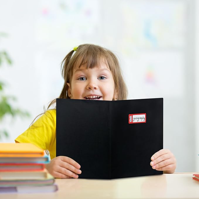 Chell Black Fabric Book Covers 6"x9", Book Sox Up to 8.5”X9.5”, Stretchable and Reusable Book Protector, for Paperback and Hardcover, Pack of 2