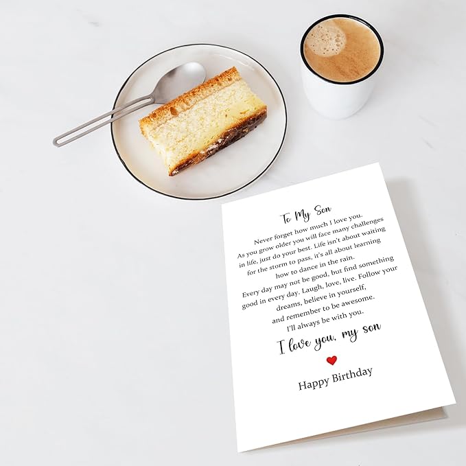 Chenive Sentimental Poem Birthday Card for Son, To My Son How Much I Love You