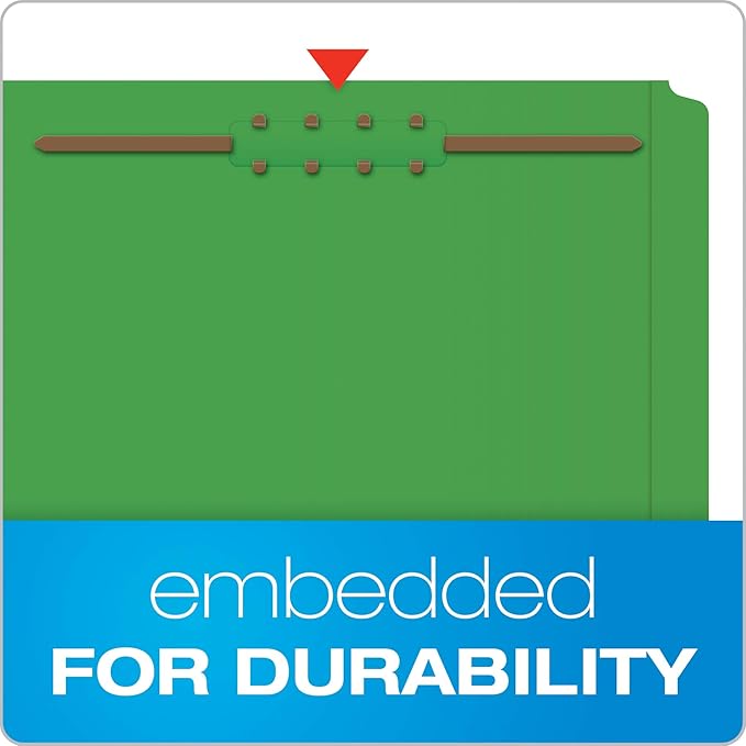 Pendaflex Fastener Folders Letter Size Bundle - Yellow 50pk 1/3 Cut 2 Fasteners (22940) and Green 50pk 2 Fasteners 1/3 Cut Assorted Tab Positions (22140GW)