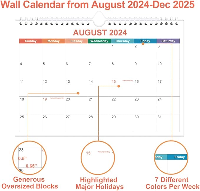 Mini Calendar 2025 - Small 2025 Calendar from January 2025 - December 2025, 12 Months Little Calendar with Premium Paper, 5.8" x 8.5", Colorful