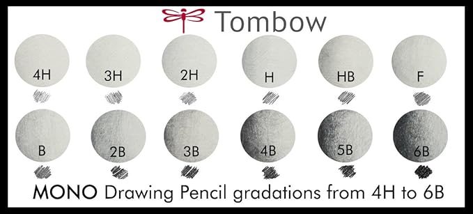 Tombow 51511MONO Drawing Pencil, H, Graphite 12-Pack