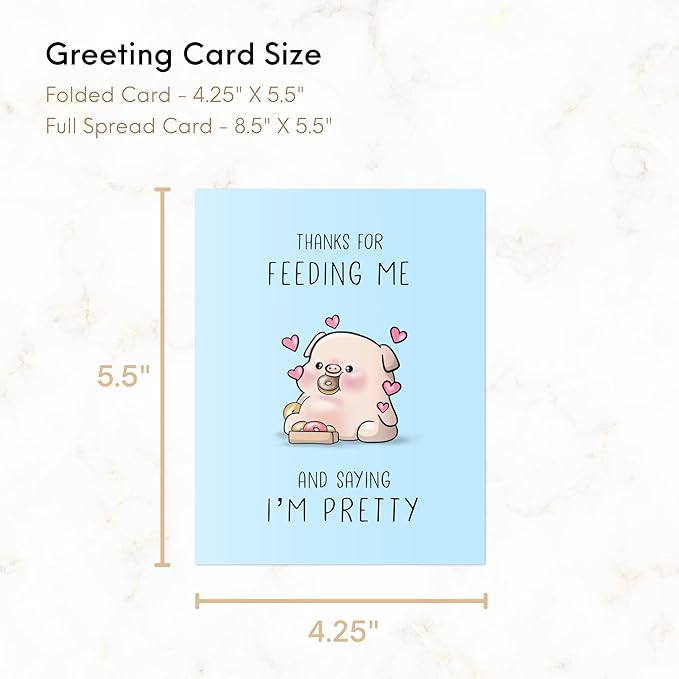 ALY LOU Anniversary Card for Her Him/Husband Boyfriend/Girlfriend Wife/Sarcastic Birthday Vday Greeting Card (Thanks for Feeding Me)