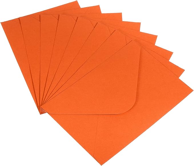 PATIKIL Mini Envelopes, 50 Pack Gift Cards Business Cards Envelope for Greeting Weddings, Orange