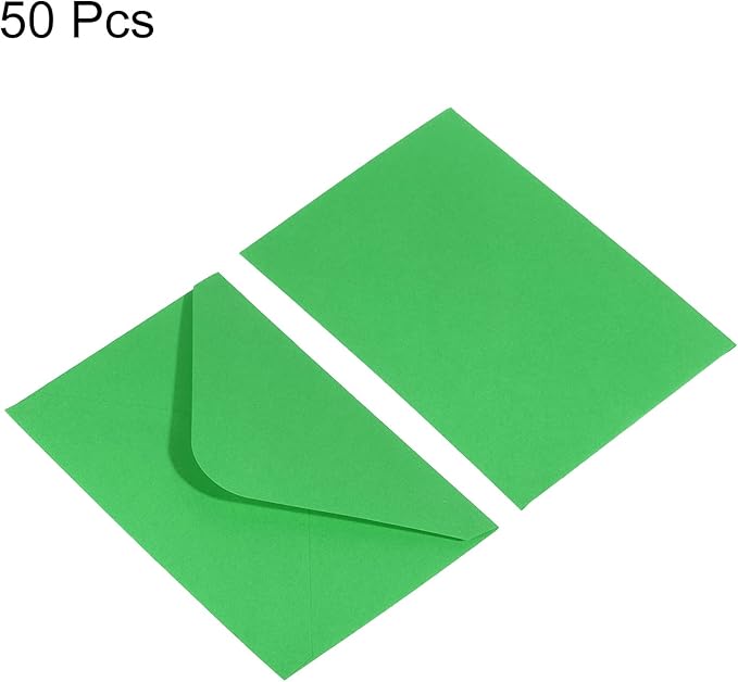 PATIKIL Mini Envelopes, 50 Pack Gift Cards Business Cards Envelope for Greeting Weddings, Green