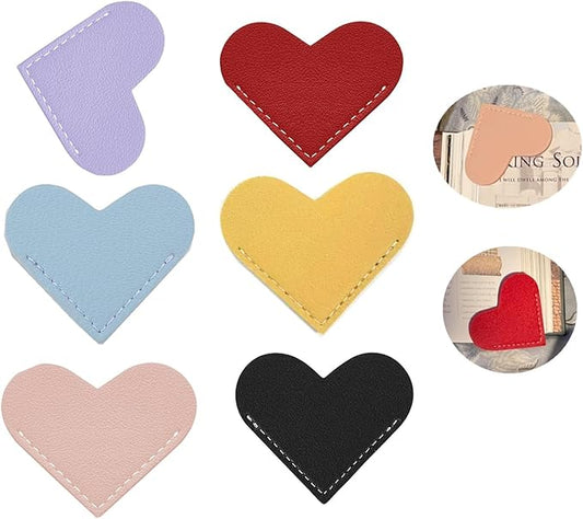 Heart Bookmarks Gifts for Women-Cute Corner Page Leather Bookmark for Book Lovers Gift for Teachers Students Book Reading Lovers, for School Office Home Supplies Reading(Stocking Stuffers Gifts)