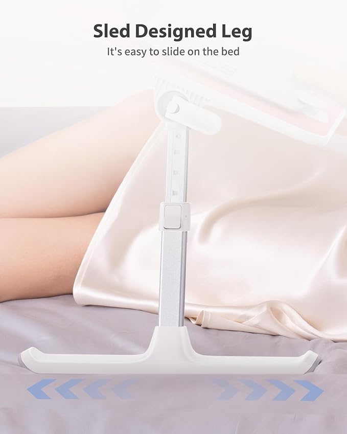 SAIJI Height & Angle Adjustable Laptop Stand, Lap Desk Bed Tray Table, Light Weight Foldable Portable Laptop Table for Couch, Sofa, Chair, Floor Desk for Adults, Kids (Pink)