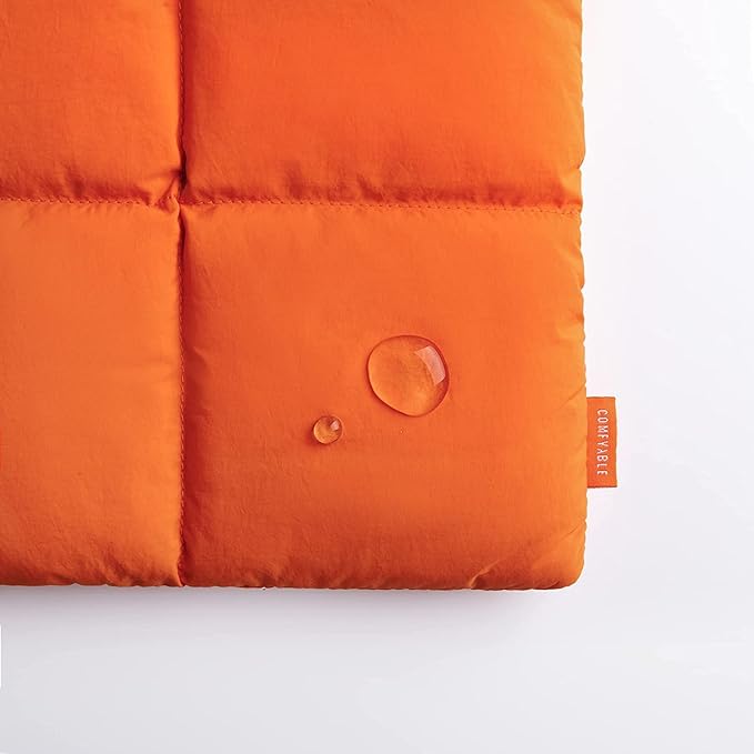 Comfyable Puffy Laptop Sleeve 13 Inch 14 Inch, Quilted Puffer Laptop Carrying Case for Women, Pillow Case Compatible for MacBook Air M3 2024 M2 M1, MacBook Pro M4 Pro/Max, 13 in 14 in Cover, Orange