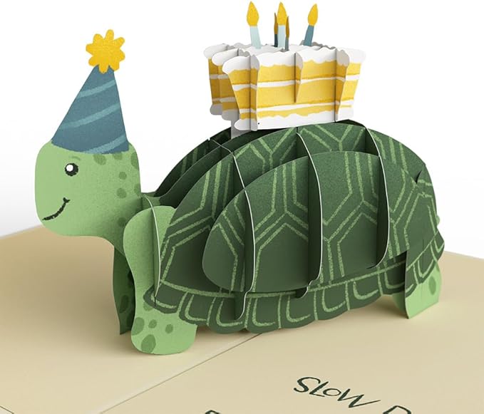 Lovepop Birthday Pop-Up Card for Her, Him, Men, Women - 3D Animal Greeting Cards - Time to Shell-ebrate - 5" x 7" - Blank Notecard & Envelope Included
