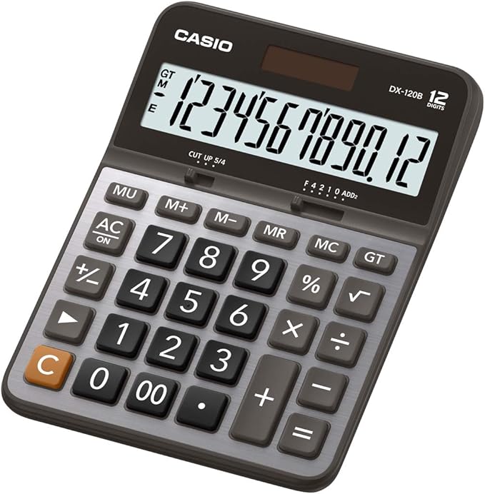 Casio GX-120B Electronic Desktop Calculator with 12-Digit Extra Large Display (6.9×5.1 in)