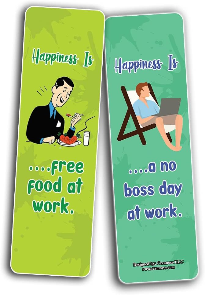 Creanoso What is Happiness? Happiness is? Bookmarks (5-Sets X 6 Cards) – Daily Inspirational Card Set – Interesting Book Page Clippers – Great Gifts for Adults and Professionals