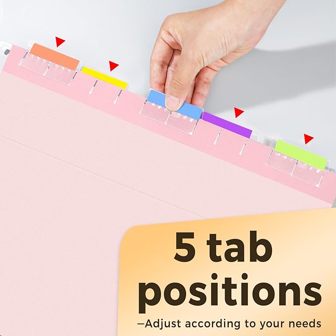 SUNEE Hanging File Folders Legal Size, Pink File Folders 25 Pack 1/5-Cut Tabs, Stay Organized for Your Home and Office Bulk File and Documents