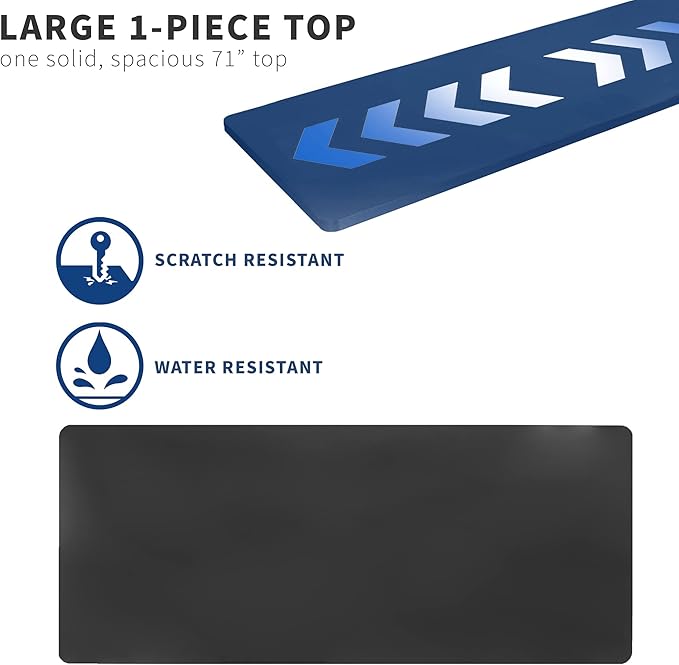 VIVO Universal 71 x 30 inch Solid One-Piece Table Top for Standard and Sit to Stand Height Adjustable Home and Office Desk Frames, Black, DESK-TOP71B