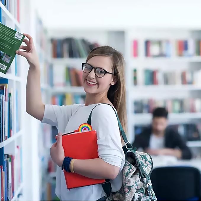 yueton 12PCS Rainbow Cloud Shaped Paper Clips Cute Small Paperclips PVC Metal Bookmark Clips File Note Clips Book Markers for Office, School, Home and Wedding Party Use