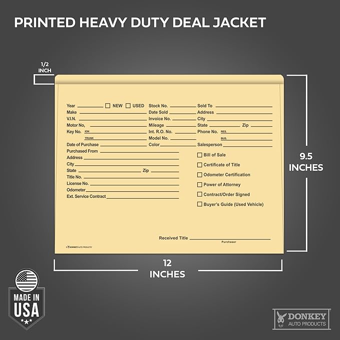 Printed Heavy Duty Deal Jackets - Buff (100 Envelopes Shrink Wrapped)