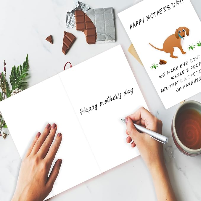 OJsensai Happy Mother's Day Card from Dog, Personalized Mothers Day Gifts for Dog Mom Grandma, Funny Dog Mothers Day Card for Women, Unique Gift Idea for Dog Owner