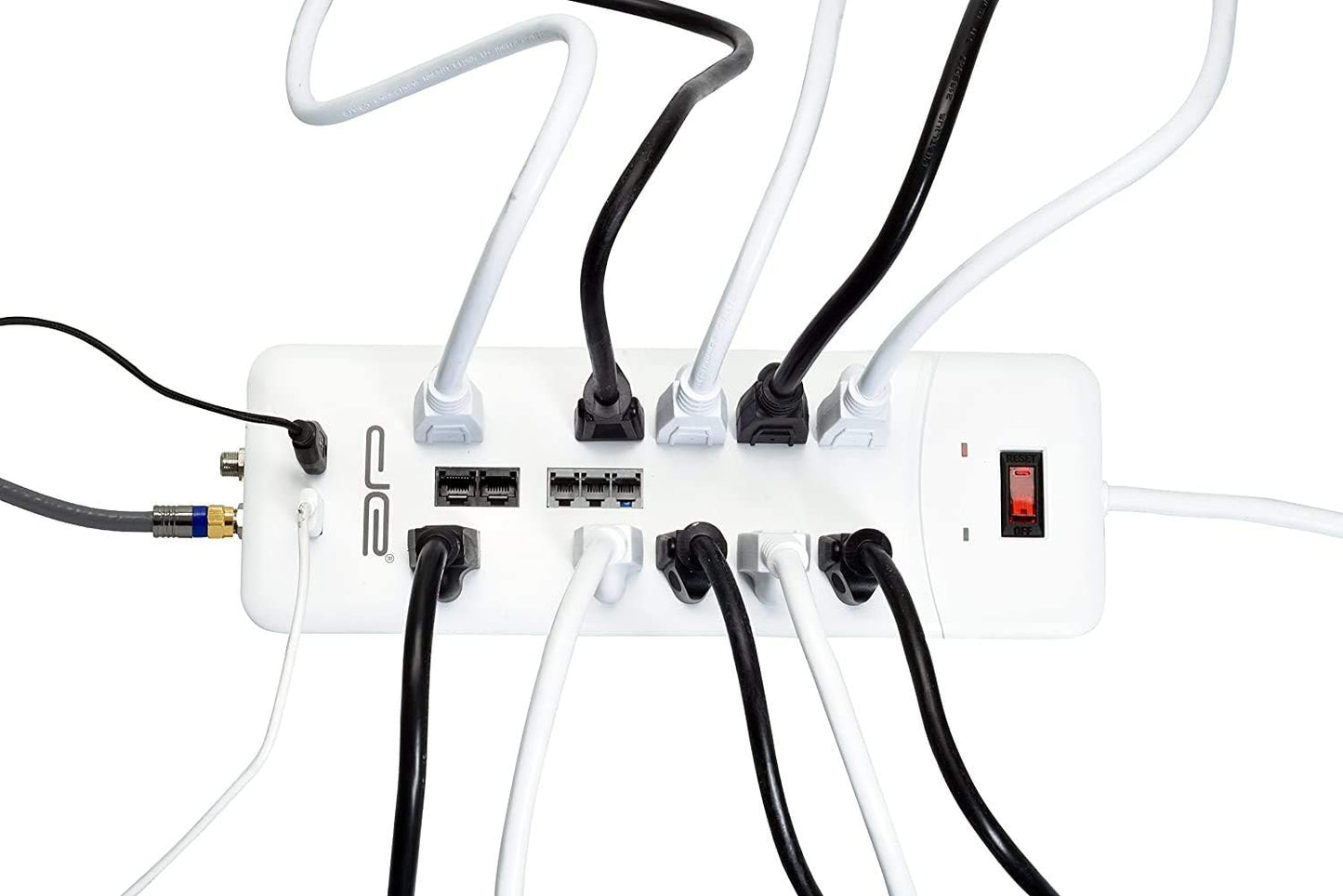 Digital Energy 10-Outlet Straight Plug 4050 Joules Heavy Duty Surge Protector (8 FT, WHT)