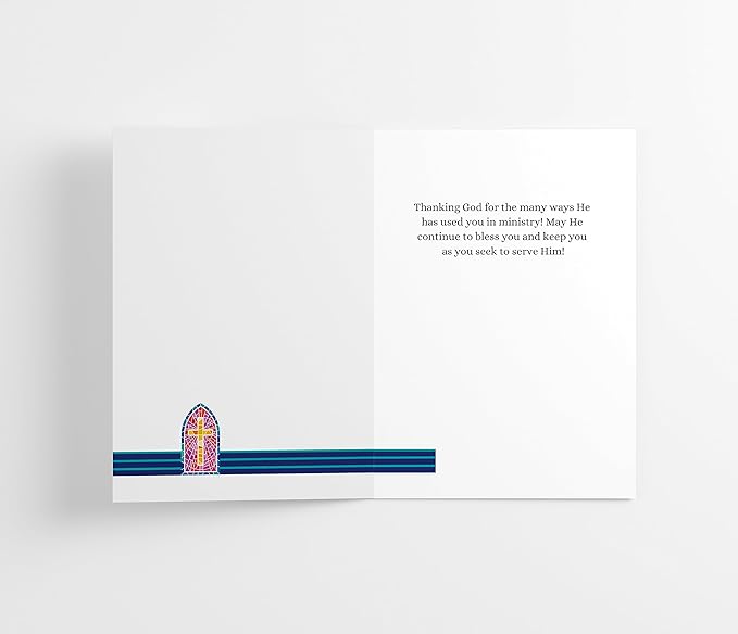 M Market On Mainstreet Christian Ordination Card w/Envelope, 5x7 inches, Made in the USA (Anniversary- Stained Glass, Single Card)
