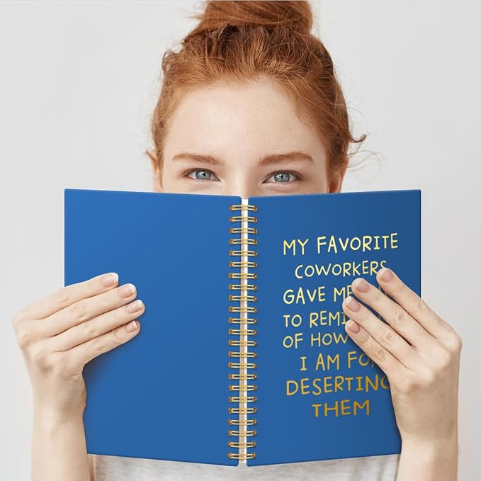 My Favorite Coworkers Gave Me This Navy Blue Hardcover 160 Pages Spiral Notebooks, Funny Coworker Leaving Gifts, Sarcastic Farewell Gifts, Goodbye Gifts for Coworkers, Coworker Birthday Gifts
