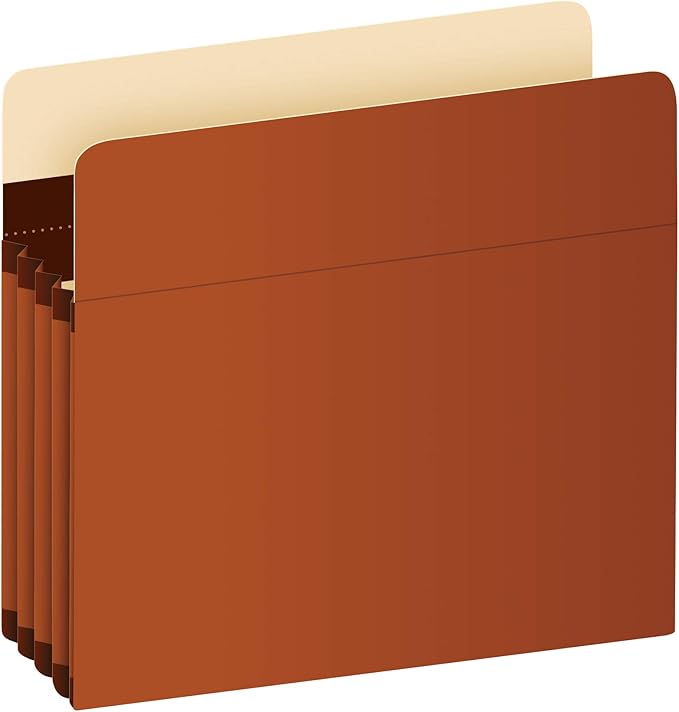 Pendaflex Expanding Accordion File Pockets, Extra Durable, Expands 3.5", Letter Size, Reinforced with Dupont Tyvek Material, 10/Box (15421), Brown