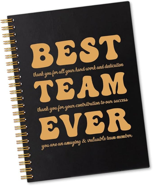 Best Team Ever 160 Blank Pages Spiral Notebook, Team Appreciation Gifts, Employee Thank You Gifts, Team Notebooks for Employees, Teamwork Gifts for Staff, Team Member Gifts for Coworkers