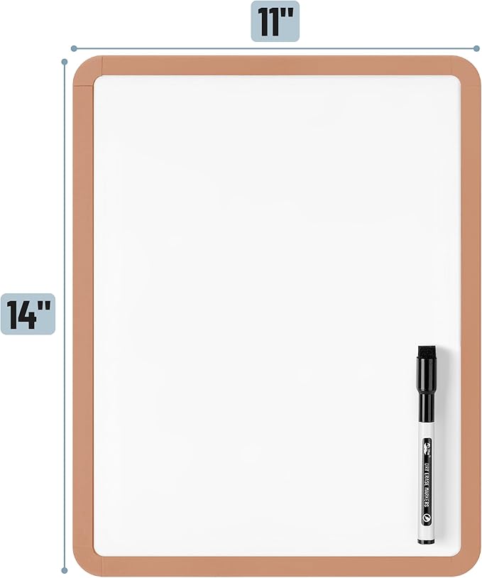 Mr. Pen- Dry Erase Board, 14” x 11” with a Black Dry Erase Marker, Sandstone Color Frame, Small White Board, White Board for Kids, White Board for Students, Small Dry Erase Board, Mini White Board