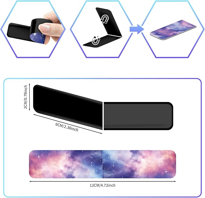 48 Pieces Magnetic Bookmarks Magnet Page Markers - Book Marks for Reading Women & Men with Storage Boxes - Cute Magnet Bookmark Clips for Reading Pleasure（Stars）