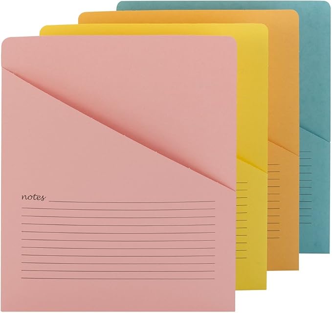 Smead Organized Up Notes Slash File Jacket, Letter Size, Assorted Colors, 12 per Pack (75427)