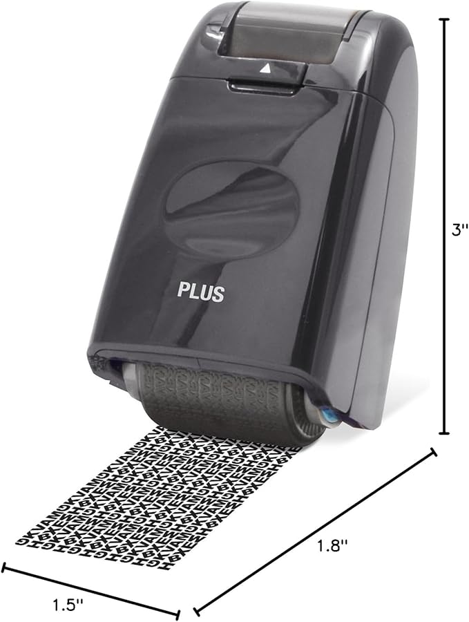 Guard Your ID Identity Protection Stamp Roller Identity Theft Prevention Security Stamp Mask Out Private Information Black (70123)