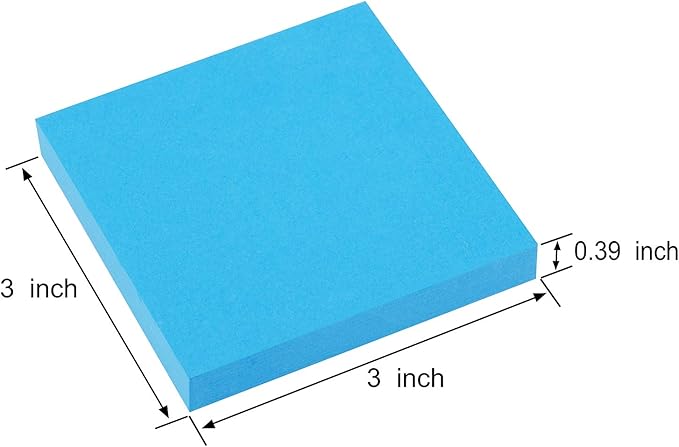 ZCZN 400 Sheets Pop-up Sticky Notes, 3 x 3 Inches, 4 Pads Bright Color Self-Stick Notes, 100 Sheets/Pad, Blue