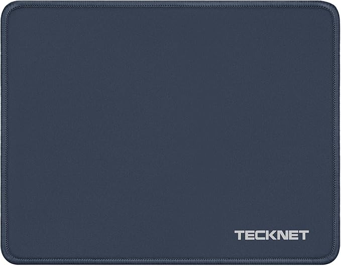 TECKNET Mouse Pad with Anti-fray Stitchin, Waterproof Surface & Non-Slip Rubber Base with Stitched Edges Gaming Mouse Mat for Laptop，Compatible with Laser and Optical Mice