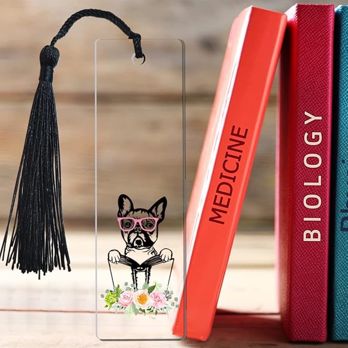 French Bulldog Dog Book Markers for Women Inspirational, Funny French Bulldog Dog Bookmark, for Labrador Retrievers Dog Lover Owner Girl, Bookworm Friends Sister Female Gifts