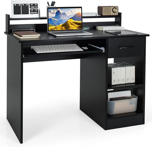 Giantex 2-Tier Office Desk, Black